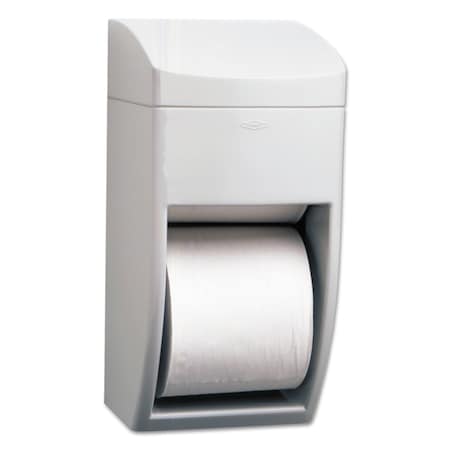 Bobrick Matrix Series Two-Roll Tissue Dispenser, 6 1/4w x 6 7/8d x 13.5h, Gray BOB 5288